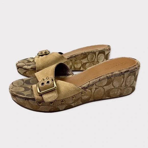 COACH TREVINA NAVY SUEDE 2” WEDGES - Picture 8 of 10